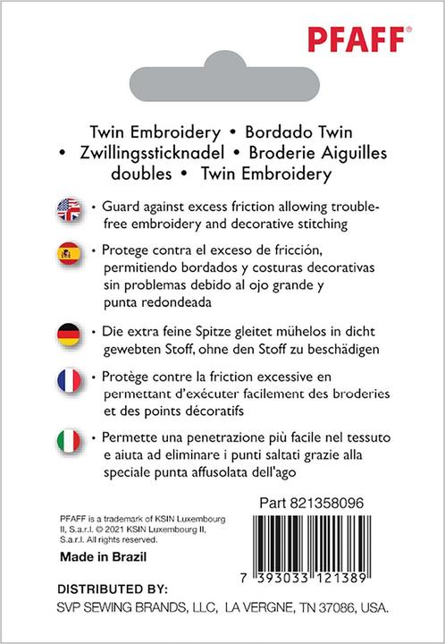 Label énergétique Pfaff PF Aiguille jumelée 2MM 75/11 1PK