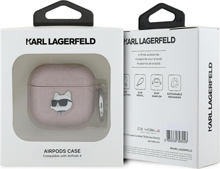 Produktbild Karl Lagerfeld Monogram Choupette Head Case for AirPods 4 - Pink (Kopfhörer Hülle)