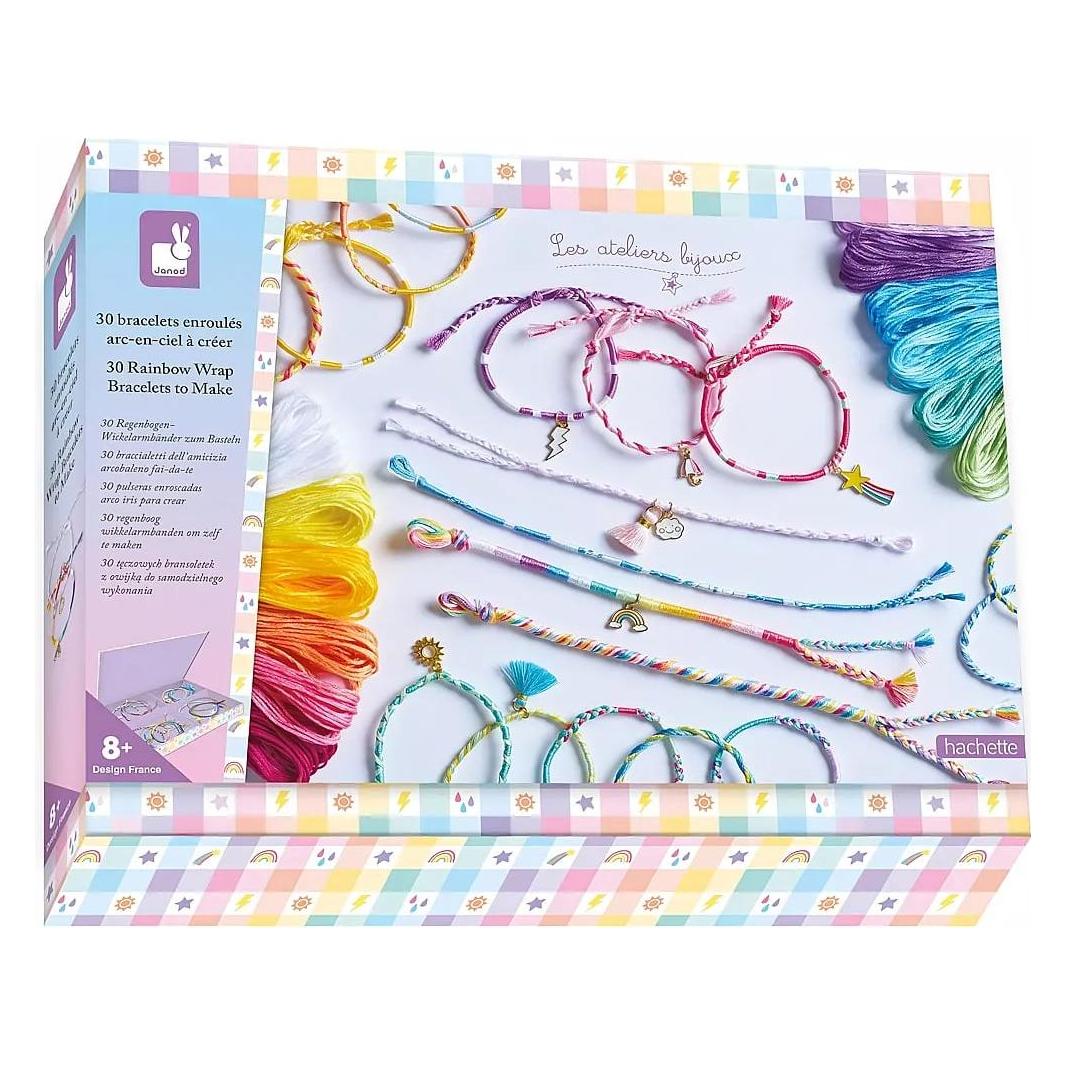 Janod Regenboog Armbandenset - Creatieve Set - Kinderspel Voor Creatieve Ontwikkeling - Knutselen Voor