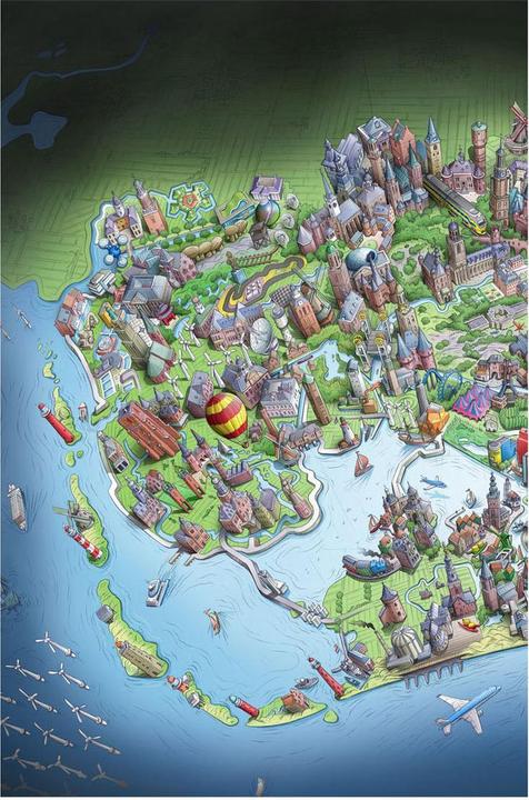 Actual product image Puzzle Netherlands from a bird's eye view, 1000 pieces. (1000 pieces)