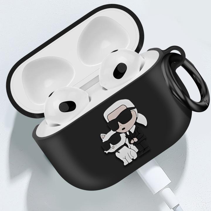 Produktbild Karl Lagerfeld 3D Logo NFT Karl and Choupette Silicone Case for AirPods Pro Black (Kopfhörer Hülle)