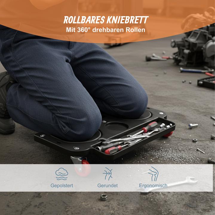 Actual product image Relaxdays Knierollbrett mit Werkzeugablage