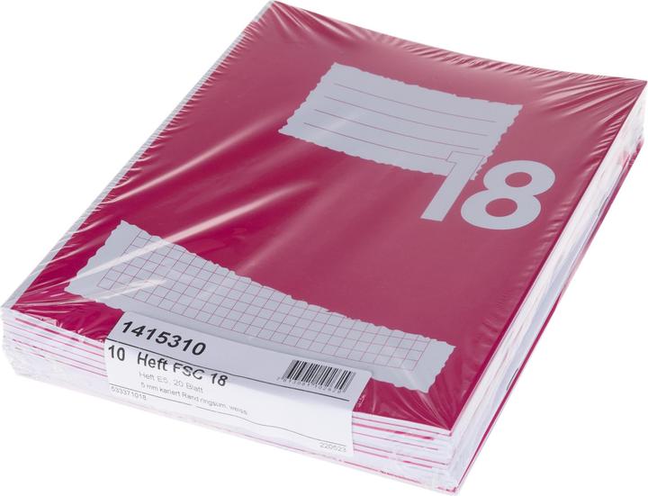 Produktbild Office Schulheft FSC E5, Kariert, Rosa, 10 Stück (E5, Kariert)