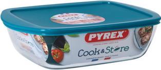 Actual product image Pyrex Glass bowl with lid, rectangular, 28 x 20 cm, 2.6 l (2.50 l)