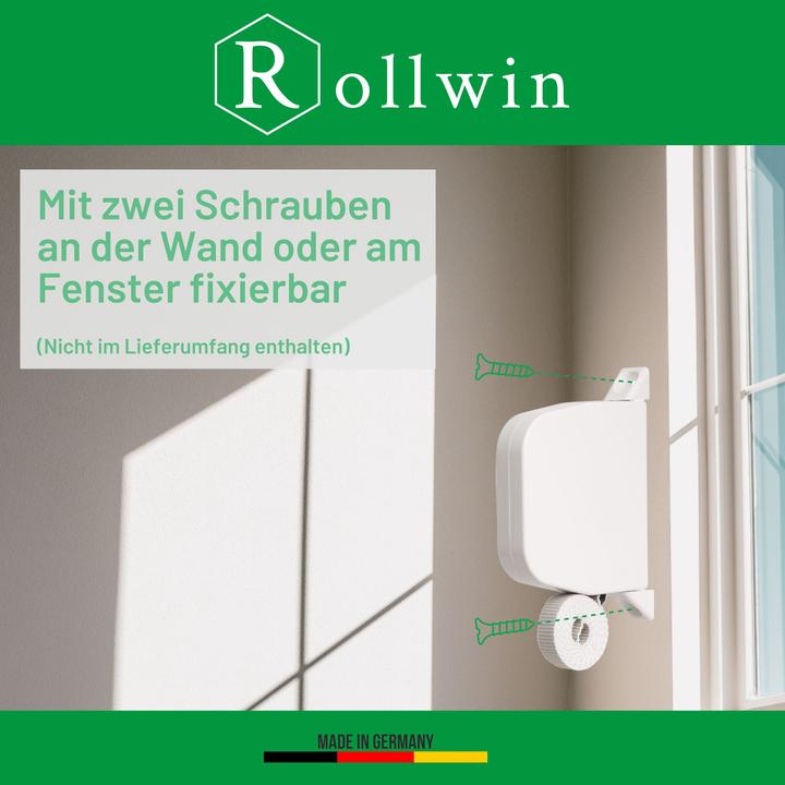 Produktbild Rollwin Rolladen Gurtwickler Aufputz - aus Deutschland - 185mm Lochabstand Weiss - Maxi Rollladen