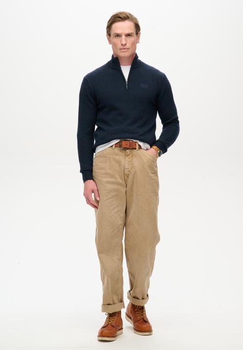 Produktbild Superdry Essential Strickpullover mit Halbreissverschluss und Stickerei (L)