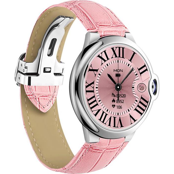 EKO Connected Watch 5.0 mit Mikrofon und Lederarmband mit Faltschliesse, Smartwatch