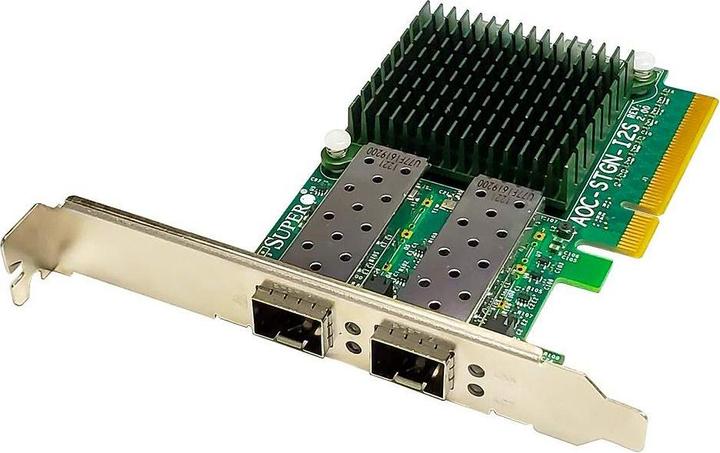 Actual product image Supermicro AOC-STGN-i2S: 2x SFP+Port 10Gbps (Ethernet, Mini PCI Express, PCI-E x8)