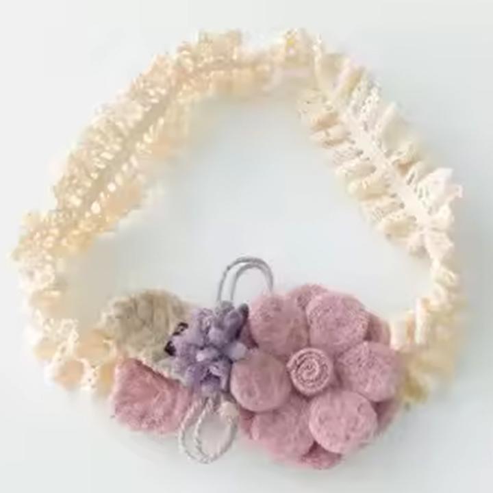 Produktbild Avizar Spitzen Haarband mit Stoffblumen Nellie