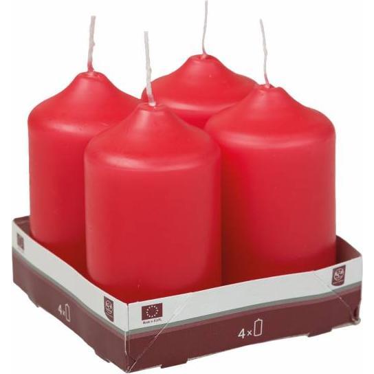 Thumbnail - 6x Idena, Kerzen, Stumpenkerze 9xØ5cm rot 4 Pack (6 Stk.)