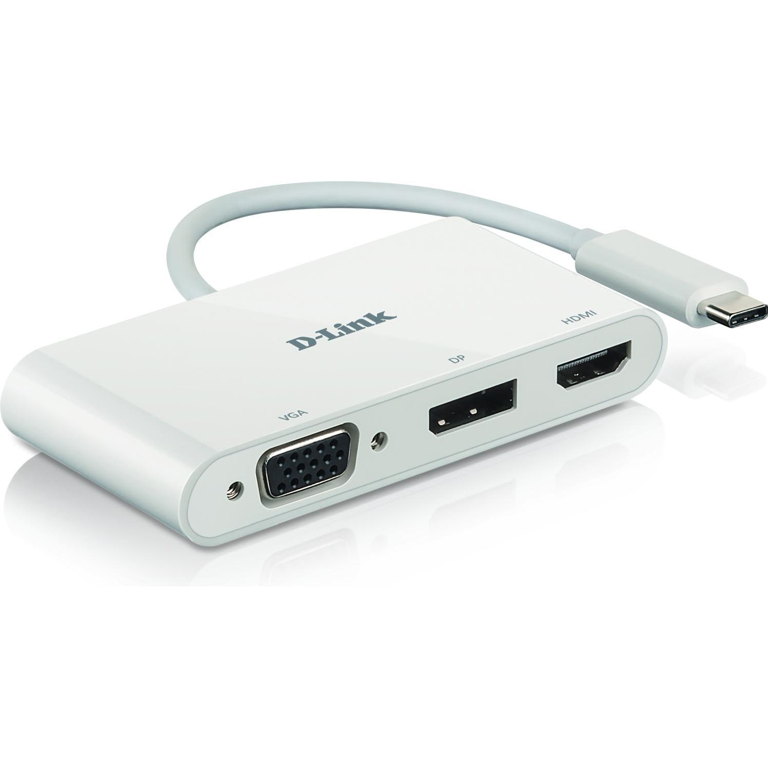 D-Link DUB-V310 (USB-C, 3 Ports), Dockingstation + USB Hub, Weiss