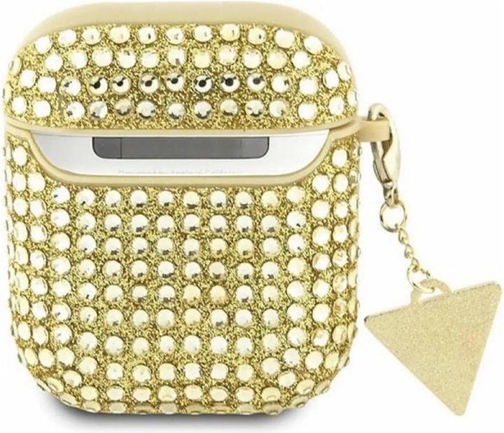 Productafbeelding Guess GUA2HDGTPD AirPods 1/2 hoesje złoty/goud Strass Driehoek Bedel (Hoofdtelefoon hoes)