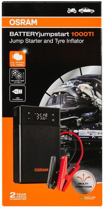 Produktbild Osram Jump Starter 1000A & Reifenpumpe (1000 A, 12000 mAh)