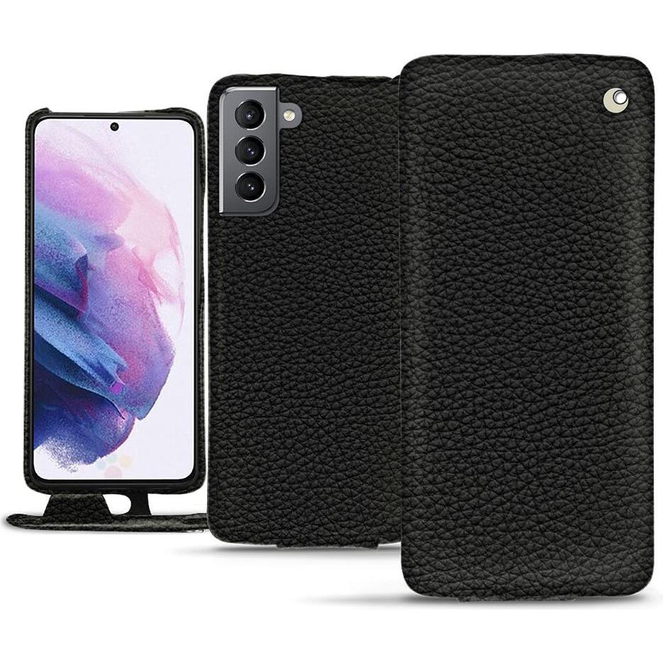 Noreve Lederschutzhülle vertikal (Samsung Galaxy S21+), Smartphone Hülle, Schwarz