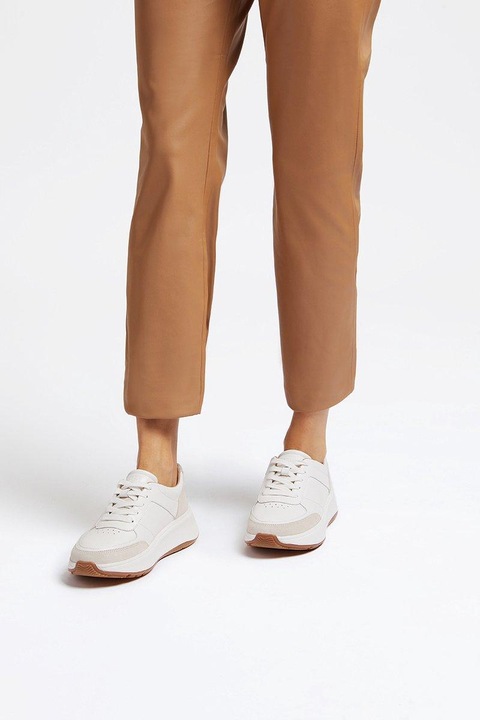 Actual product image Fitflop F -Mode Suede/Leather Sneakers White - Size 38 (38)