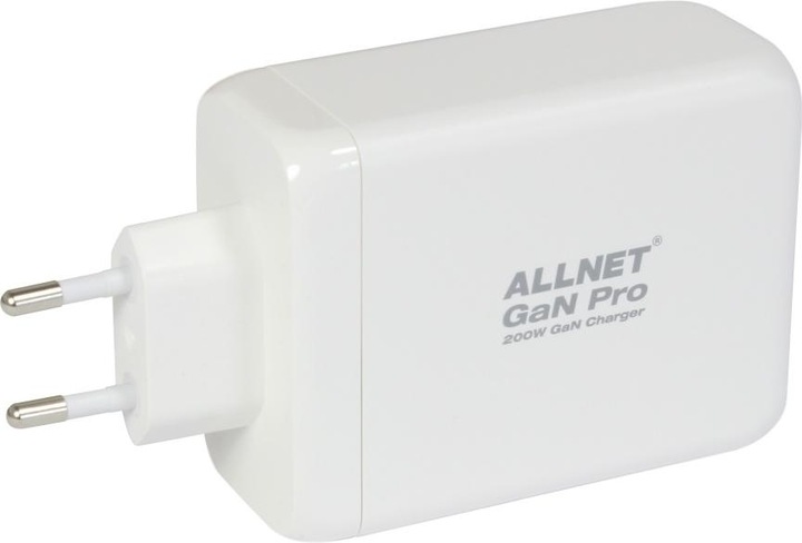 Produktbild Allnet Ersatznetzteil QC USB-C PD GaN Netzteil Power Supply 200 Watt 1x USB Typ-A QC, 3x USB Typ-C** (200 W)