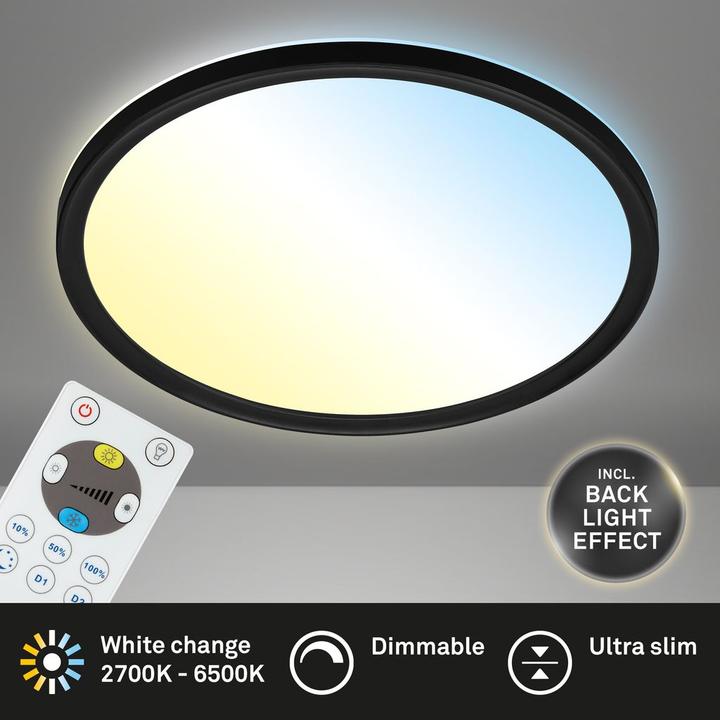 Actual product image Briloner Ultra flat CCT LED panel, black, 1xLED/18W (2400 lm)