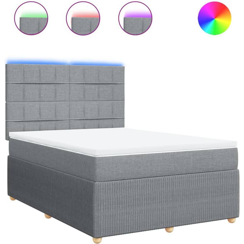 Thumbnail - VidaXL, Bett, Bo x springbett mit Matratze 160 x 200 cm Stoff (160 x 200 cm)