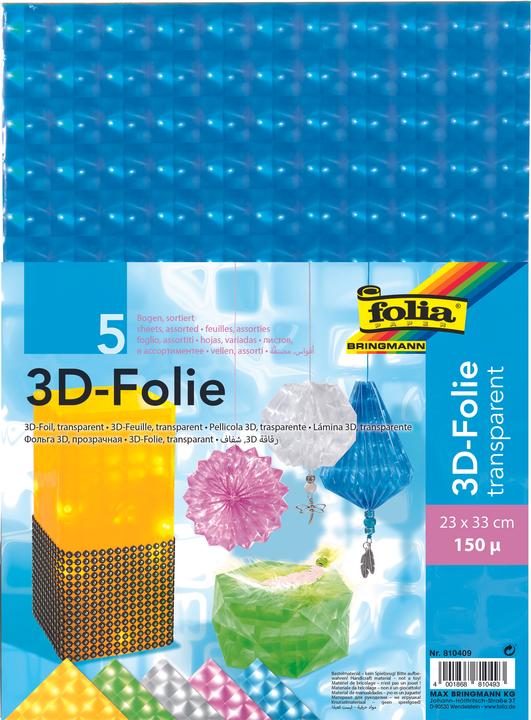 Produktbild Folia 3D-Folie, St„rke: 150 my, 230 x 330 mm, sortiert (150 g/m², 5x)