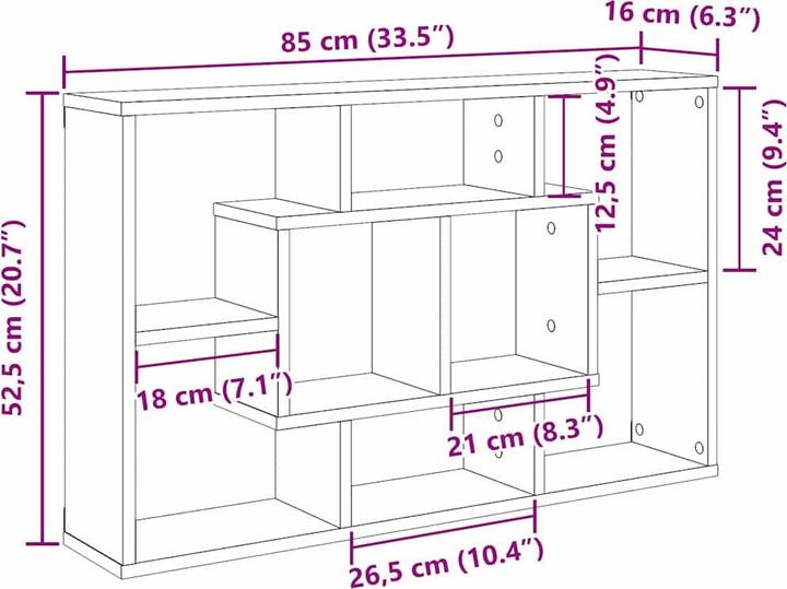 Immagine prodotto vidaXL Scaffale a muro (85 x 16 x 52,5 cm)