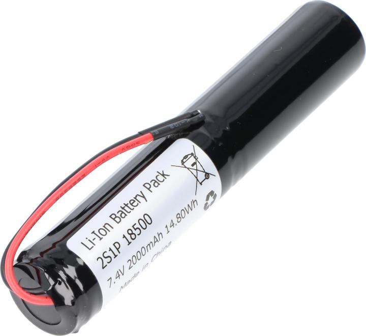 Actual product image AccuCell 2S1P 7,2V-7,4V 2000mAh zylindrisch Li-Ion Akku mit BMS-Schutz und offenen Kabellitzen (2000 mAh)