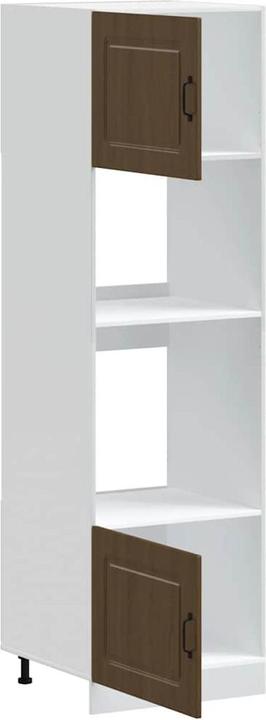 Image du produit vidaXL Armoires de cuisine 2 pcs. Lucca brun imitation chêne Matériau dérivé du bois (60 x 57 x 207 cm)