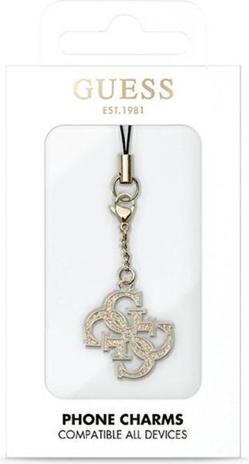 Actual product image Guess zawieszka GUCPM4GID Phone Strap 4G Glitter Charm (Metal, Nylon)