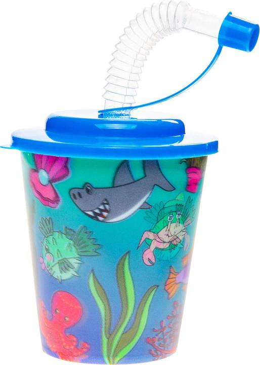 Immagine prodotto LG-Imports Tazza con coperchio e cannuccia Mondo sommerso, 12 pezzi.