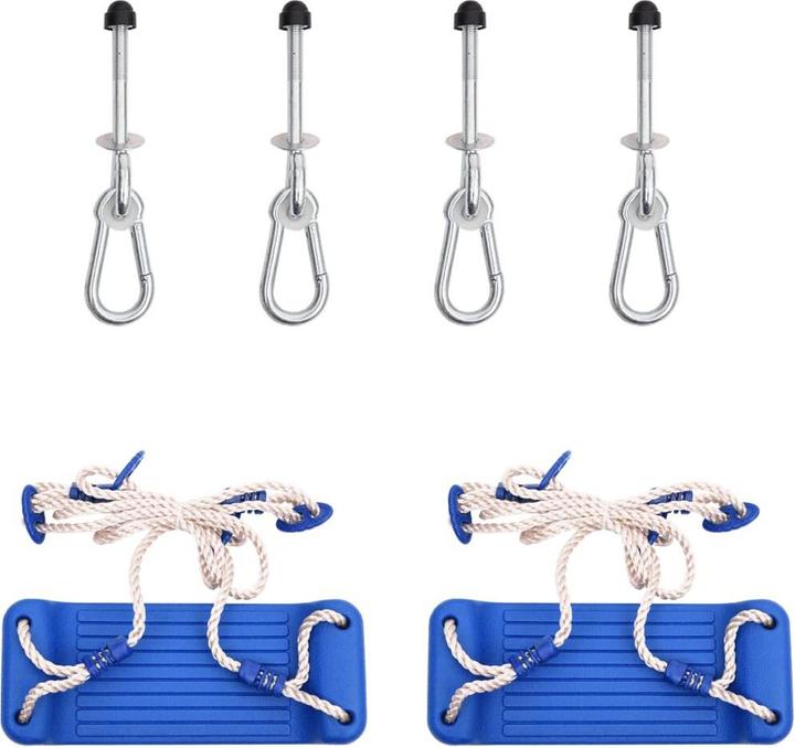 vidaXL Swing Seats 2 Pcs with Climbing Stones Blue Polyethene