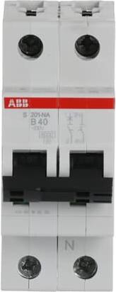 Actual product image ABB S201-B40NA Automatic circuit breaker B-Char.,6kA,40A,1P,+NA S201-B40NA