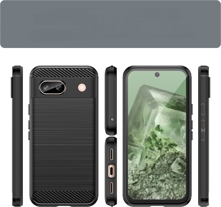 Produktbild Cover-Discount Google Pixel 8a - Metall Carbon Look Hülle (Google Pixel 8a)