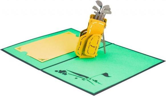 Produktbild Hervorragend 3D Pop-up Karte Golftasche grün (1 Stk.)