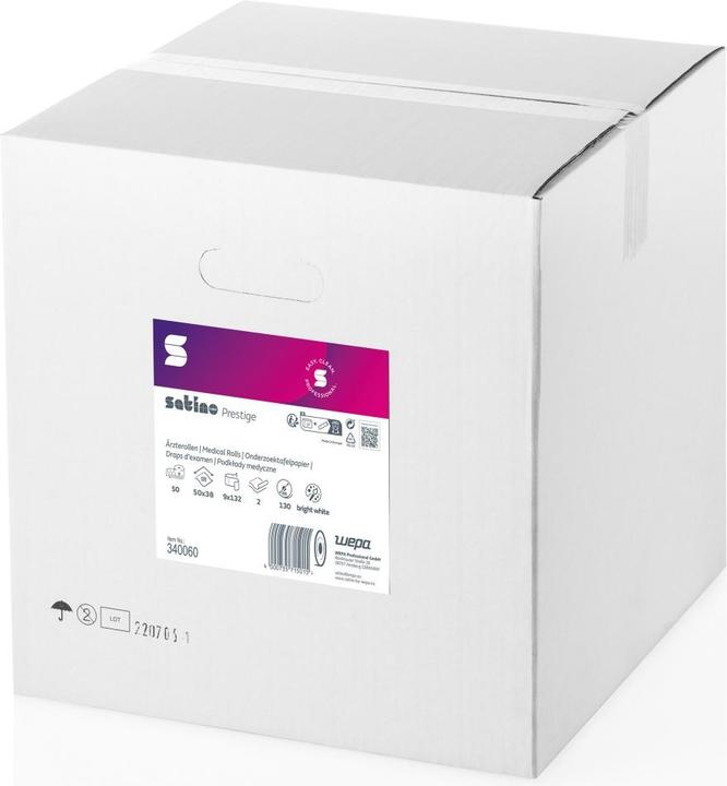 Satino by Wepa Satino Ärzterollen 2lagig 38cmx50m hochweiss 132 Blatt Packung 9 Rollen (9 x)
