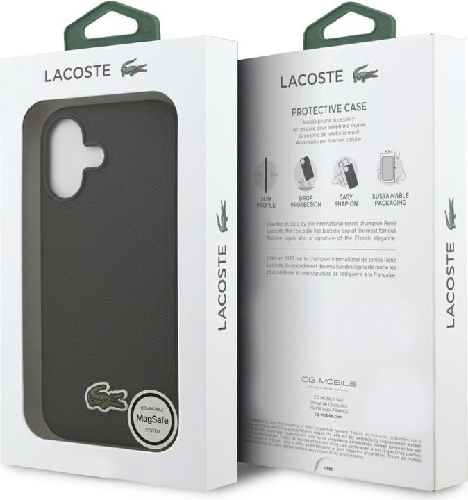 Actual product image Lacoste Iconic Petit Pique Woven Logo MagSafe case for iPhone 17 sinople (Apple iPhone 17)