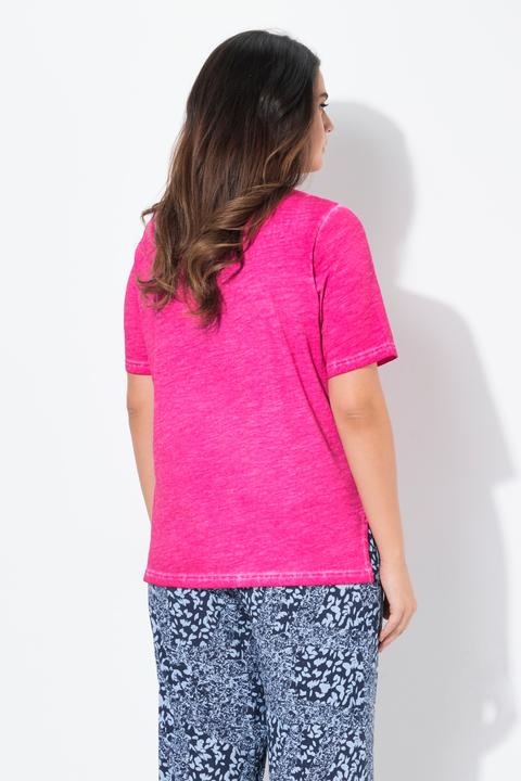Actual product image Ulla Popken Short Sleeve Lace Trim Tee (46, 48)