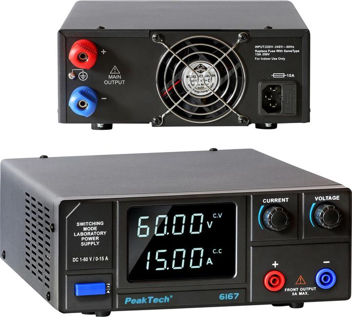Actual product image Peaktech Labornetzgerät P 6167, 1...60 V, 0...15 A, 900 W