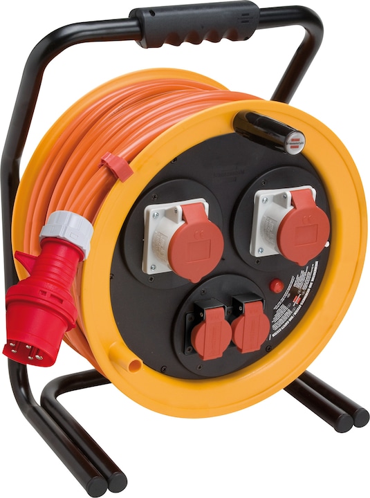 Actual product image Brennenstuhl Brobusta CEE IP44 cable reel 40m AT-N07V3V3-F 5G2,5, sockets T25 400V/16A (IP55) *CH* (40 m, 2.50 mm²)