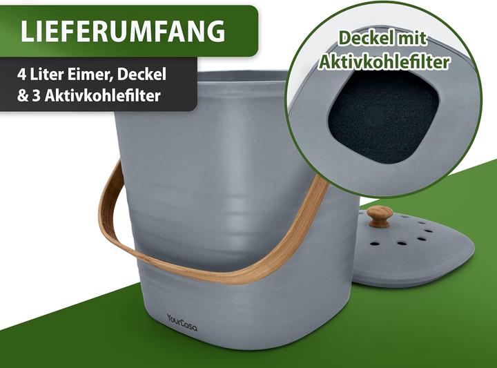 Produktbild YourCasa Geruchsdichter Komposteimer (4 l)