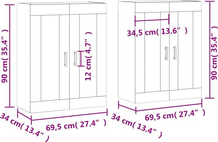 Image du produit vidaXL Wandschrank (69.50 x 34 x 90 cm)