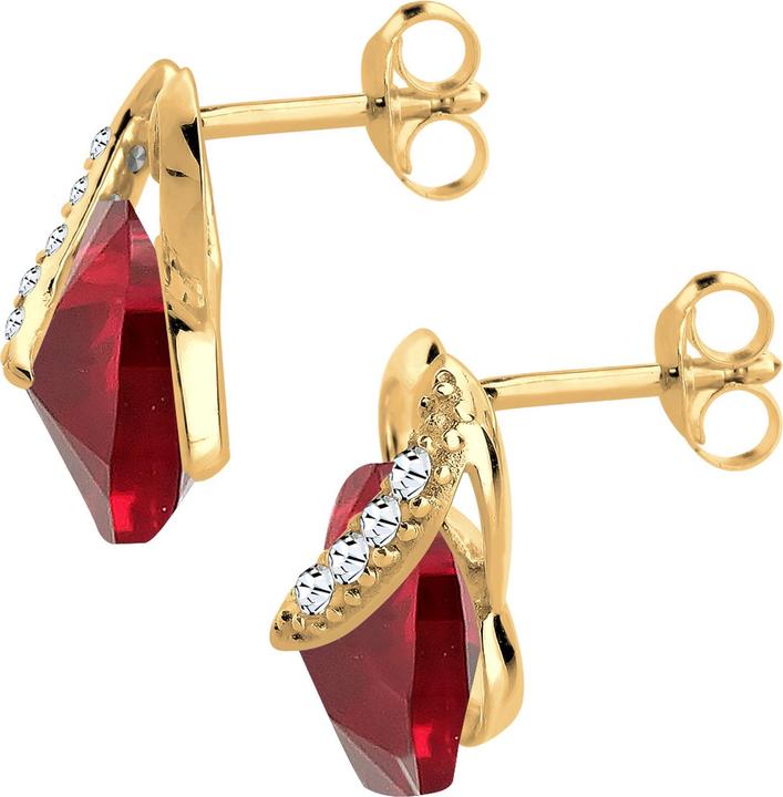 Immagine prodotto Elli Orecchini Cuore Amore Cristalli Argento 925 Miele (Cristallo di vetro, Argento 925)