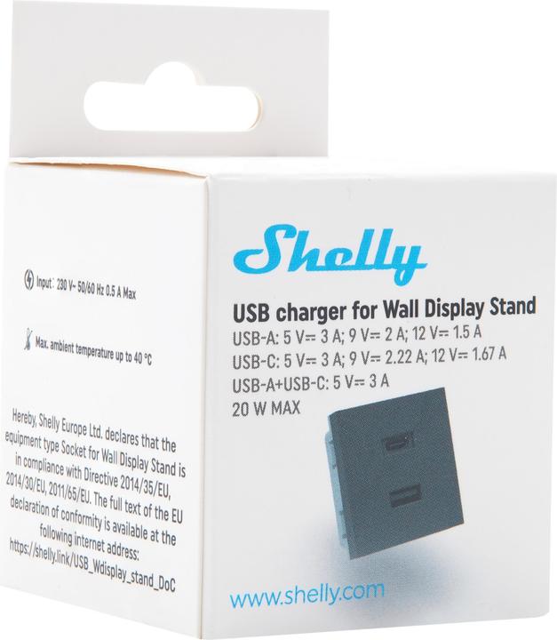 Image du produit Shelly USB charger for Wall Display Stand Black