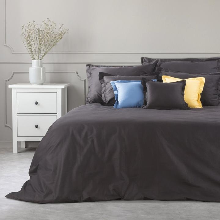 Produktbild Eurofirany NOVA COLOR POS / NOVAC / CZA / PO Cotton duvet cover with satin sheen, 220X200 cm, color: black (Duvetbezug, 220 x 200 cm)