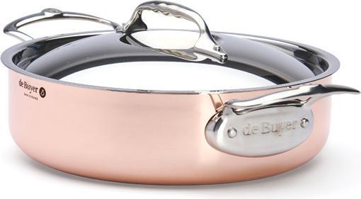 Produktbild de Buyer Inocuivre Bratentopf mit Deckel (Bräter + Schmortopf, Edelstahl, Kupfer, 28 x 9.20 cm)