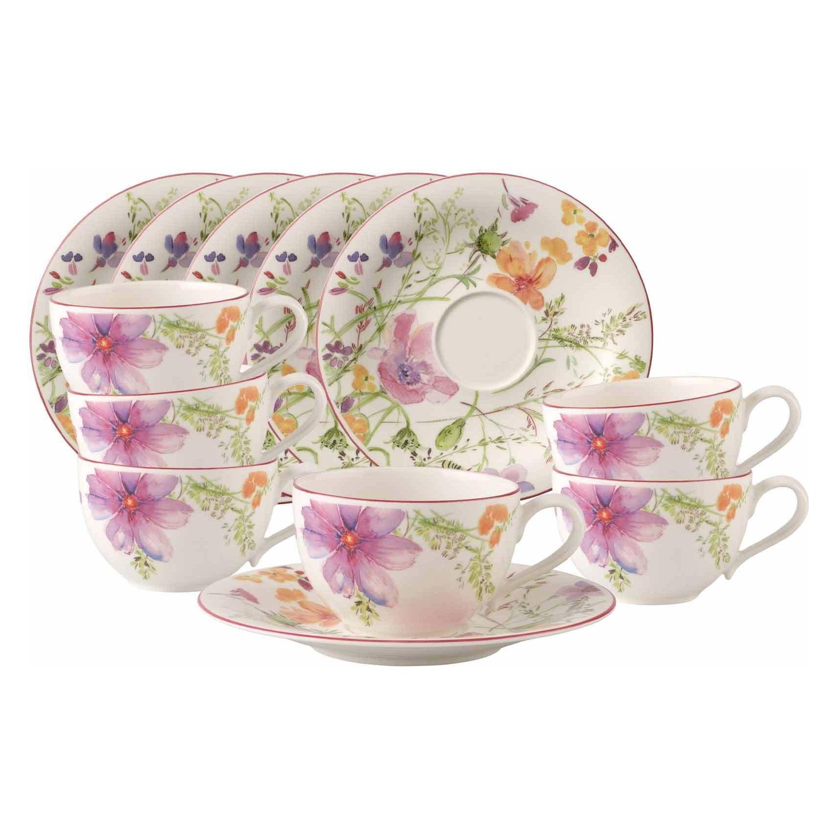 Villeroy & Boch Mariefleur Gris Basic Set Di 6 Piatti Da Colazione