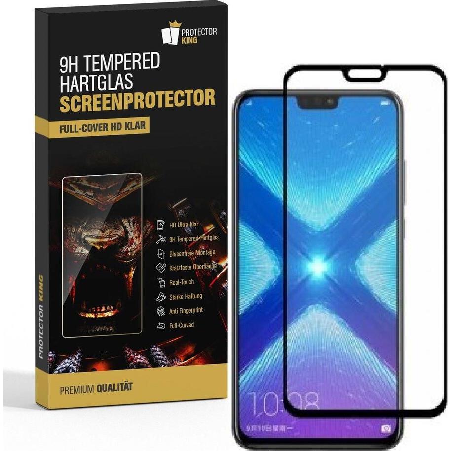 Protectorking 2x echtes Tempered 9H Panzerhartglas 3D KLAR (2 Stück, Honor 8X), Smartphone Schutzfolie