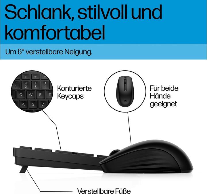 Immagine prodotto HP 655MK Wireless Keyboard and Mouse Combo (CH, Senza fili)