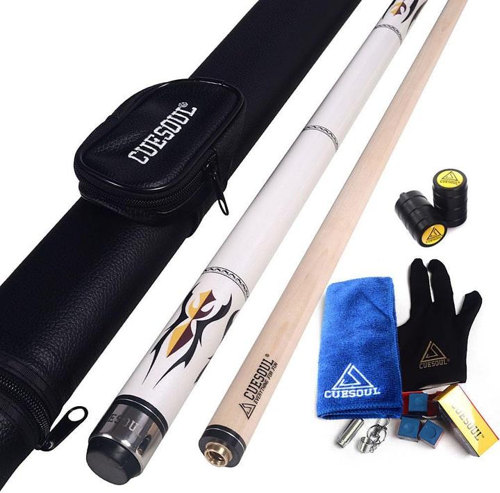 Cuesoul 2-teiliger Billiard Queue mit Tasche und Zubehör