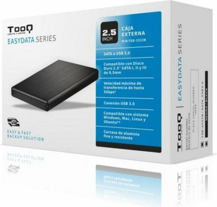 Produktbild Tooq Technology TQE-2522B Speicherlaufwerksgehäuse HDD-Gehäuse Schwarz 2.5" (2.5")