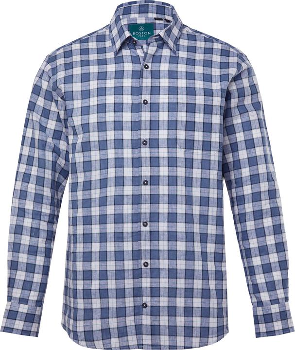 Produktbild Boston Park Leinenmix-Karohemd, Langarm, Kentkragen, Comfort Fit (8XL)