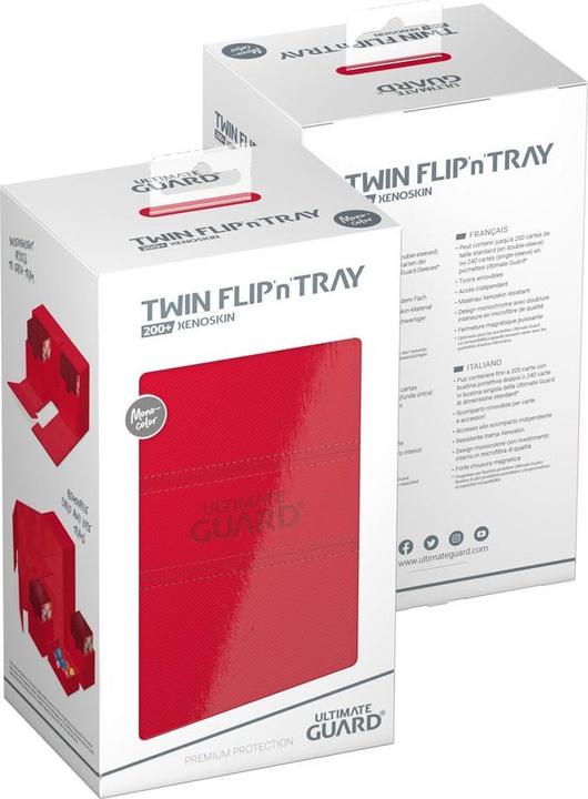 Actual product image Ultimate Guard Twin Flip'n'Tray 200+ XenoSkin Monocolor Rouge